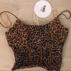 Never worn!!! Zaylee Leopard Top Princess Polly